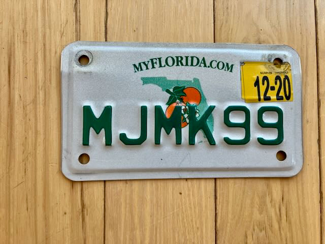 2020 Florida Motorcycle License Plate