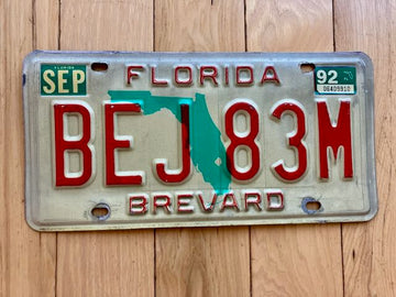 1992 Brevard County Florida License Plate