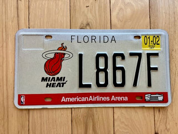 2002 Florida Miami Heat License Plate