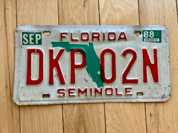 1988 Florida Seminole County License Plate