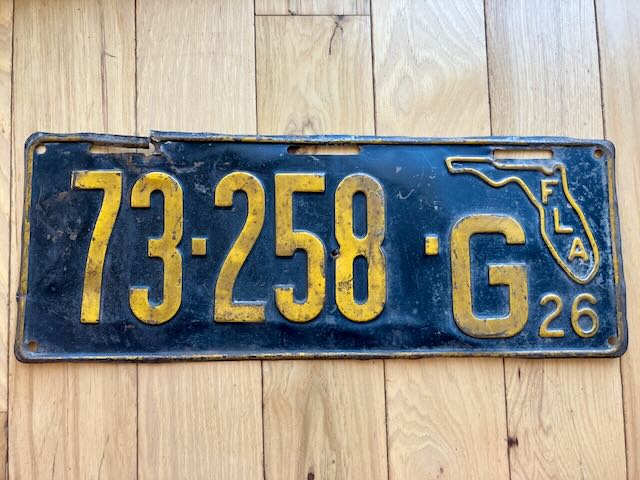 1926 Florida License Plate