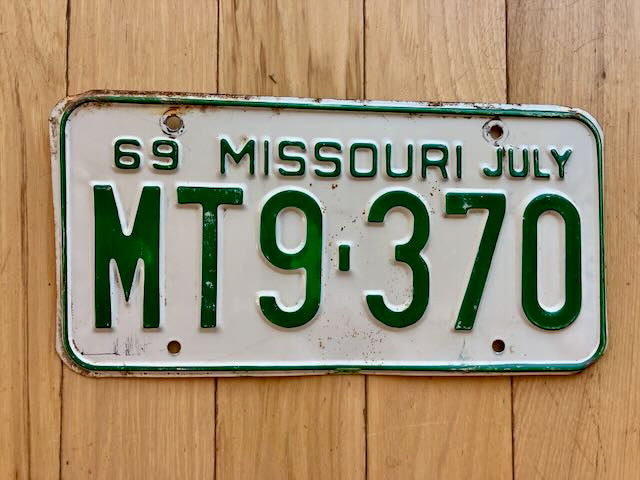 1969 Missouri License Plate