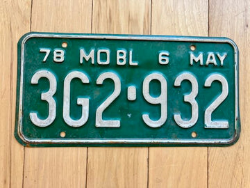 1978 Missouri License Plate