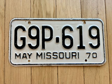 1970 Missouri License Plate