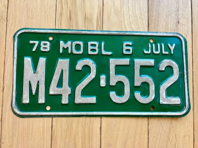 1978 Missouri License Plate