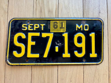 1961 Missouri License Plate