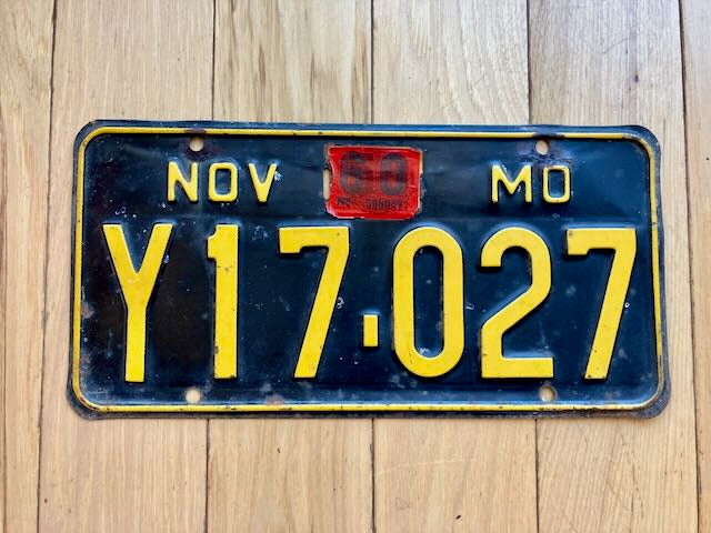 1960 Missouri License Plate