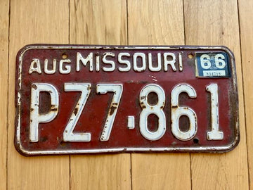 1966 Missouri License Plate