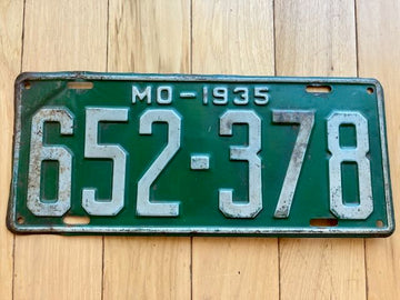 1935 Missouri License Plate