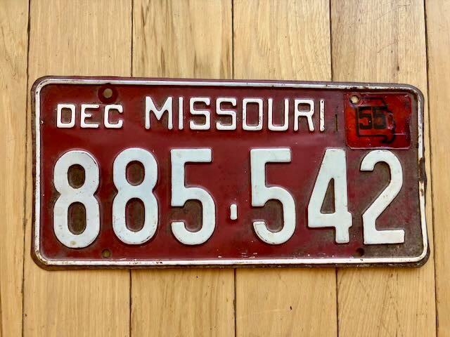 1955 Missouri License Plate