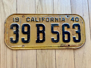 1940 California License Plate