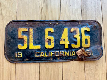 1951 California License Plate