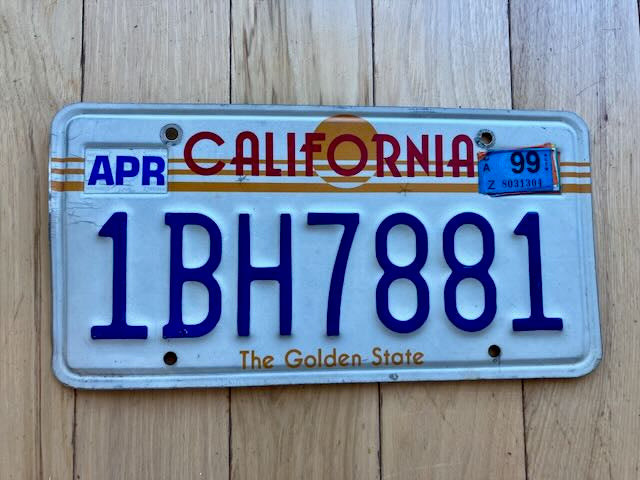 1999 California License Plate