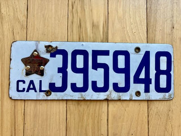 1919 California License Plate