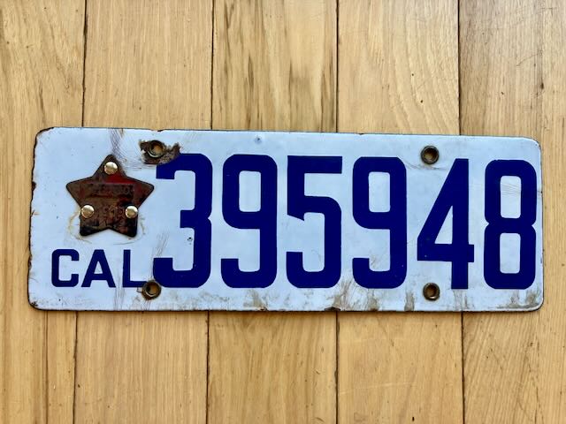 1919 California License Plate