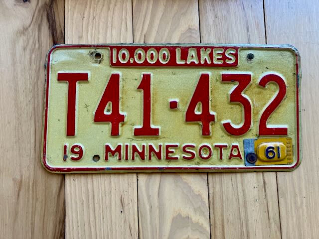 1961 Minnesota License Plate