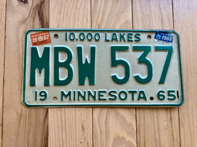 1965 Minnesota License Plate