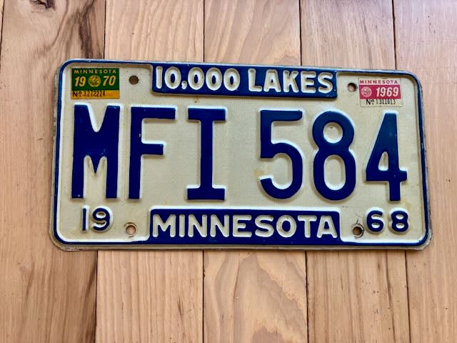 1968 Minnesota License Plate