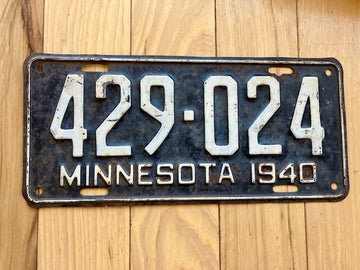 1940 Minnesota License Plate