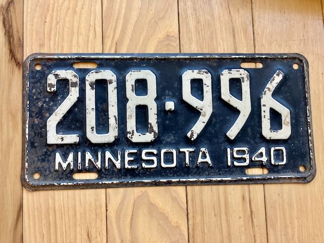 1940 Minnesota License Plate