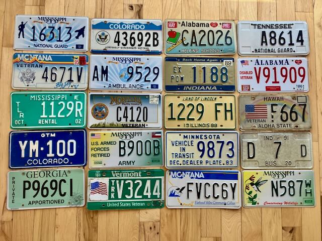 Set of 20 Specialty/ Older License Plates