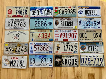 Set of 20 Specialty/ Older License Plates (1 Booster Plate)