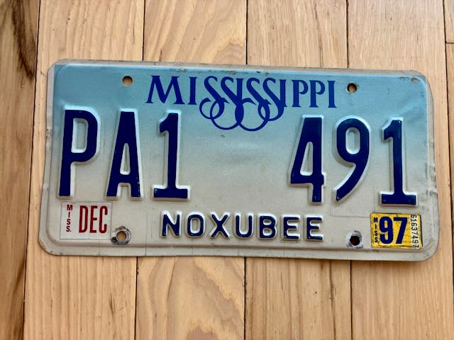 1997 Mississippi Noxubee License Plate