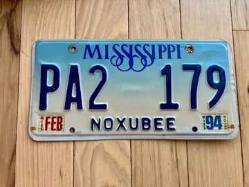 1994 Mississippi Noxubee License Plate