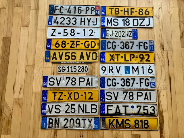 Bulk Set of Poor Condition European License Plates