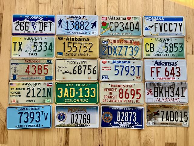 Set of 20 Specialty/ Older License Plates