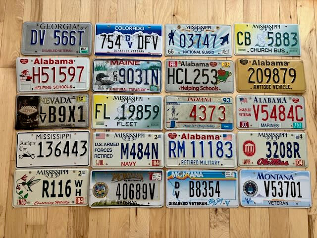 Set of 20 Specialty/ Older License Plates