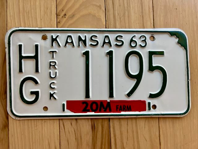 1963 Kansas Truck License Plate