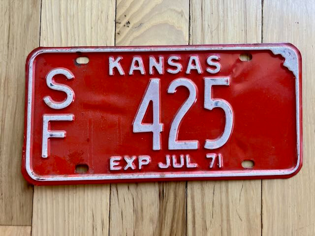 1971 Kansas License Plate