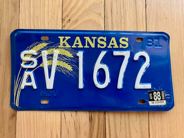 1988 Kansas License Plate