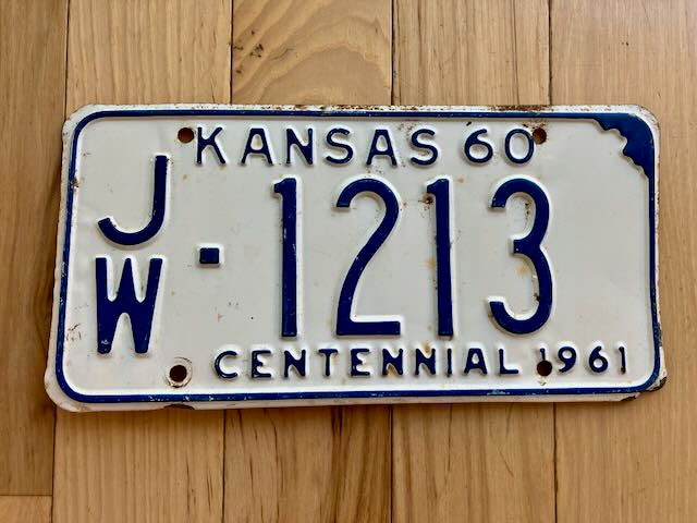 1960 Kansas License Plate