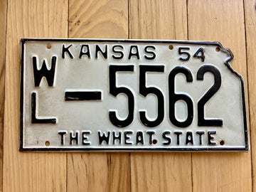 1954 Kansas License Plate