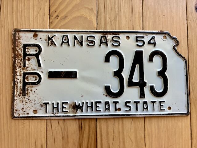 1954 Kansas License Plate