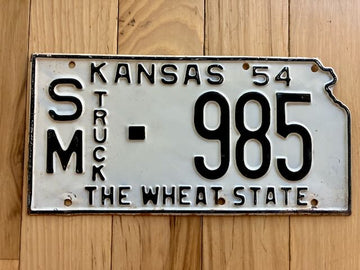 1954 Kansas Truck License Plate