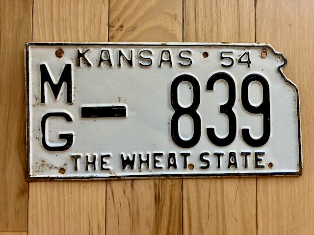 1954 Kansas License Plate