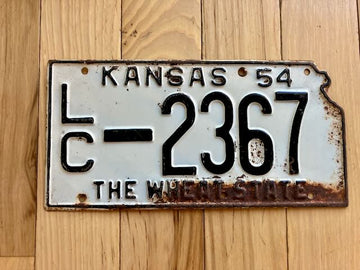 1954 Kansas License Plate