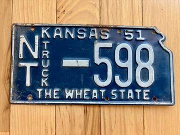 1951 Kansas Truck License Plate