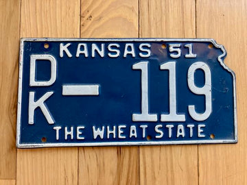 1951 Kansas License Plate