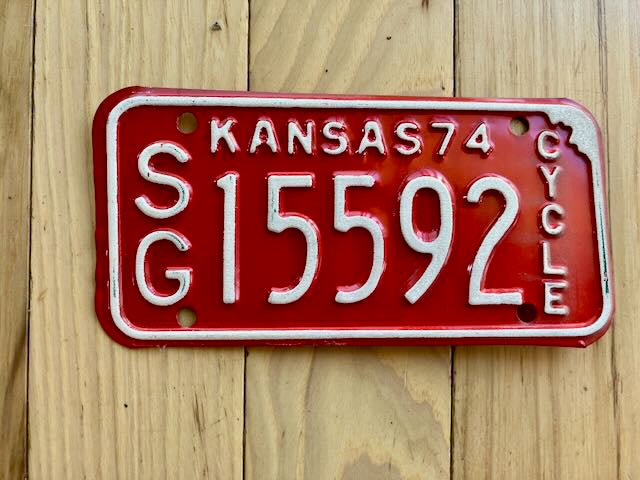 1974 Kansas Cycle License Plate