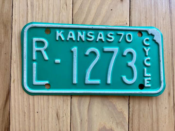 1970 Kansas Cycle License Plate