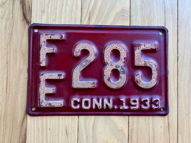 1933 Connecticut License Plate