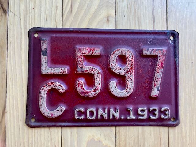 1933 Connecticut License Plate