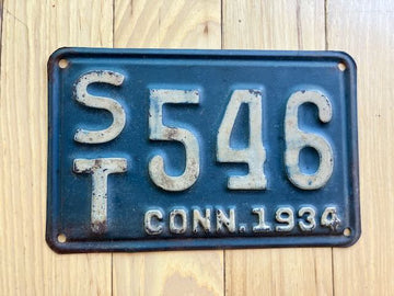 1934 Connecticut License Plate