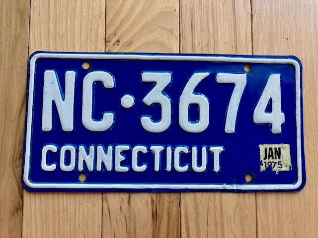 1975 Connecticut License Plate