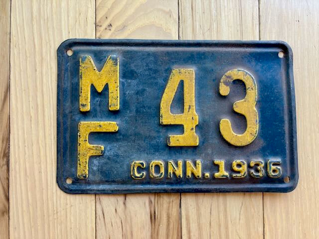 1936 Connecticut License Plate