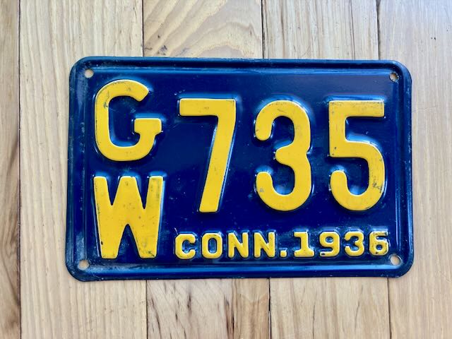 1936 Connecticut License Plate